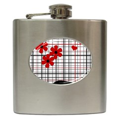 Cute Floral Desing Hip Flask (6 Oz) by Valentinaart