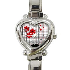 Cute Floral Desing Heart Italian Charm Watch by Valentinaart