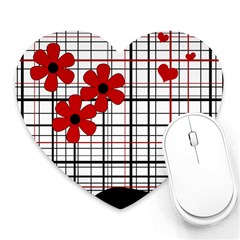 Cute Floral Desing Heart Mousepads