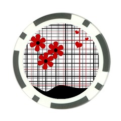 Cute Floral Desing Poker Chip Card Guard