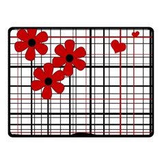 Cute Floral Desing Fleece Blanket (small)