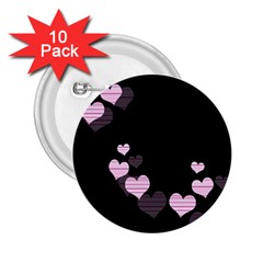 Pink Harts Design 2 25  Buttons (10 Pack) 