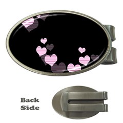 Pink Harts Design Money Clips (oval) 