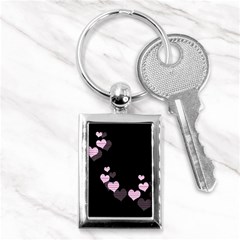 Pink Harts Design Key Chains (rectangle)  by Valentinaart