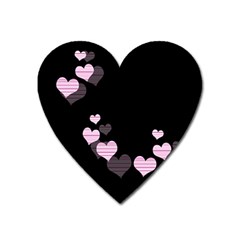 Pink Harts Design Heart Magnet