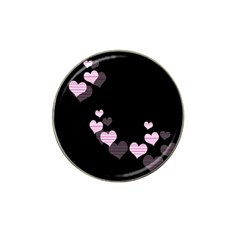 Pink Harts Design Hat Clip Ball Marker