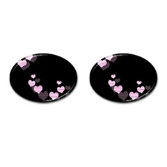 Pink Harts Design Cufflinks (oval)