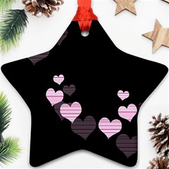 Pink Harts Design Star Ornament (two Sides) by Valentinaart