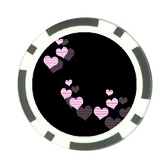 Pink Harts Design Poker Chip Card Guard