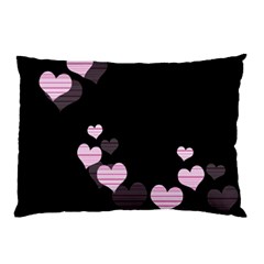 Pink Harts Design Pillow Case by Valentinaart