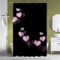 Pink Harts Design Shower Curtain 48  X 72  (small) 