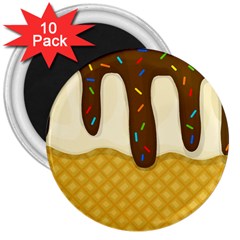 Ice Cream Zoom 3  Magnets (10 Pack)  by Valentinaart