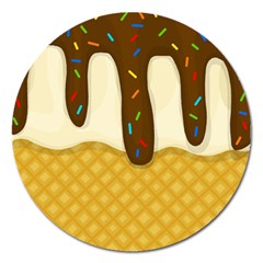 Ice Cream Zoom Magnet 5  (round) by Valentinaart