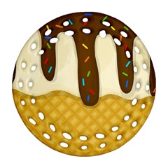 Ice Cream Zoom Round Filigree Ornament (two Sides) by Valentinaart