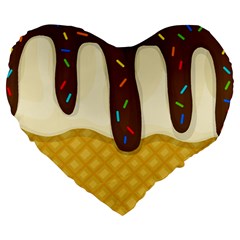 Ice Cream Zoom Large 19  Premium Heart Shape Cushions by Valentinaart