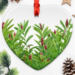 Tropical Floral Print Ornament (heart)