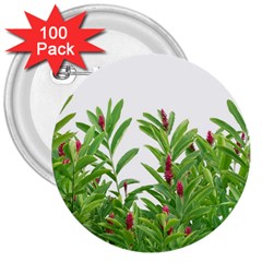 Tropical Floral Print 3  Buttons (100 Pack) 