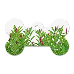 Tropical Floral Print Dog Tag Bone (one Side)