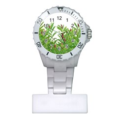 Tropical Floral Print Plastic Nurses Watch by dflcprints