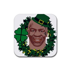 Kith Me I m Irith, Mike Tyson St Patrick s Day Design Rubber Coaster (square)  by twistedimagetees