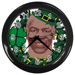 Kith Me I m Irith, Mike Tyson St Patrick s Day Design Wall Clocks (black) by twistedimagetees