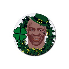 Kith Me I m Irith, Mike Tyson St Patrick s Day Design Rubber Round Coaster (4 Pack)  by twistedimagetees