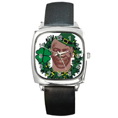 Kith Me I m Irith, Mike Tyson St Patrick s Day Design Square Metal Watch by twistedimagetees