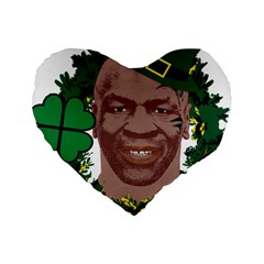 Kith Me I m Irith, Mike Tyson St Patrick s Day Design Standard 16  Premium Heart Shape Cushions by twistedimagetees