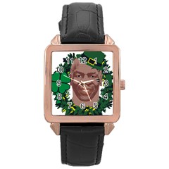 Kith Me I m Irith, Mike Tyson St Patrick s Day Design Rose Gold Leather Watch 