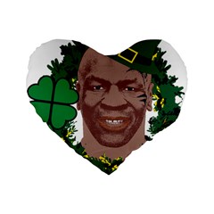 Kith Me I m Irith, Mike Tyson St Patrick s Day Design Standard 16  Premium Flano Heart Shape Cushions by twistedimagetees