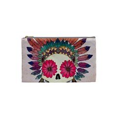 Tribal Hipster Colorful Skull Cosmetic Bag (small)  by Brittlevirginclothing