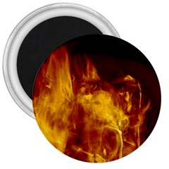 Ablaze Abstract Afire Aflame Blaze 3  Magnets by Amaryn4rt