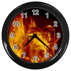 Ablaze Abstract Afire Aflame Blaze Wall Clocks (black)