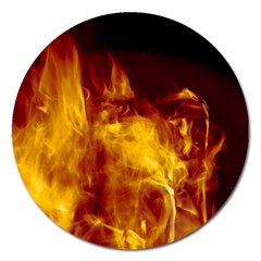 Ablaze Abstract Afire Aflame Blaze Magnet 5  (round) by Amaryn4rt