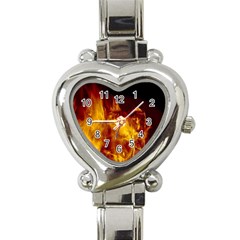 Ablaze Abstract Afire Aflame Blaze Heart Italian Charm Watch