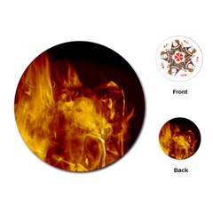 Ablaze Abstract Afire Aflame Blaze Playing Cards (round)  by Amaryn4rt