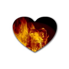 Ablaze Abstract Afire Aflame Blaze Rubber Coaster (heart) 