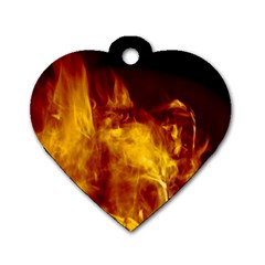 Ablaze Abstract Afire Aflame Blaze Dog Tag Heart (one Side)