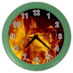 Ablaze Abstract Afire Aflame Blaze Color Wall Clocks