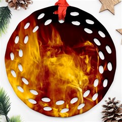 Ablaze Abstract Afire Aflame Blaze Ornament (round Filigree)