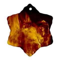 Ablaze Abstract Afire Aflame Blaze Snowflake Ornament (two Sides) by Amaryn4rt