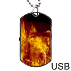 Ablaze Abstract Afire Aflame Blaze Dog Tag Usb Flash (one Side) by Amaryn4rt