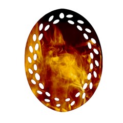 Ablaze Abstract Afire Aflame Blaze Ornament (oval Filigree)