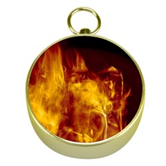 Ablaze Abstract Afire Aflame Blaze Gold Compasses by Amaryn4rt