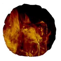 Ablaze Abstract Afire Aflame Blaze Large 18  Premium Flano Round Cushions