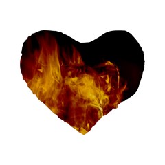 Ablaze Abstract Afire Aflame Blaze Standard 16  Premium Flano Heart Shape Cushions