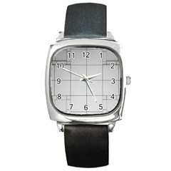 Abstract Architecture Contemporary Square Metal Watch