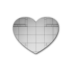 Abstract Architecture Contemporary Rubber Coaster (heart) 