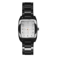 Abstract Architecture Contemporary Stainless Steel Barrel Watch