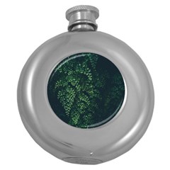 Abstract Art Background Biology Round Hip Flask (5 Oz)